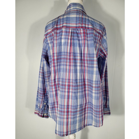 Tommy Hilfiger Plaid Button Down Shirt Classic Fit Long Sleeve Top Size L - Picture 5 of 9